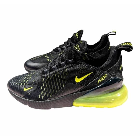 NIKE Air Max 270 'Black Volt' Running Shoes Size 6Y/W7.5 - Picture 3 of 11